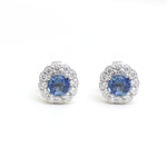 Blue Sapphire Diamond Earrings