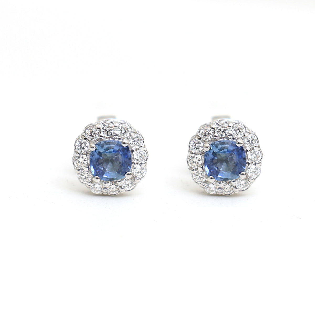 Blue Sapphire Diamond Earrings