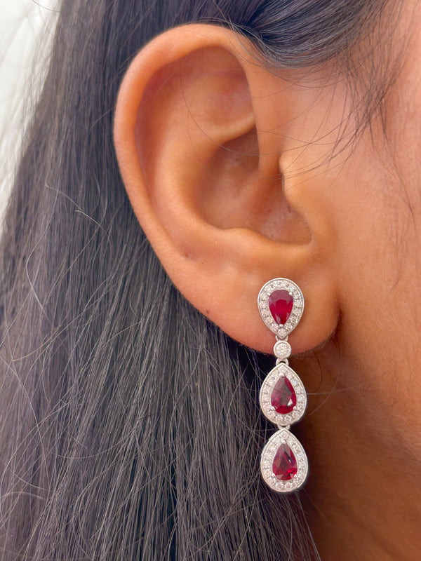 Ruby Diamond Earrings