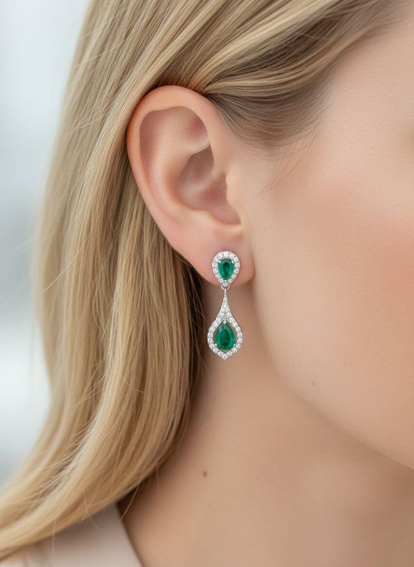 Emerald Diamond Earring