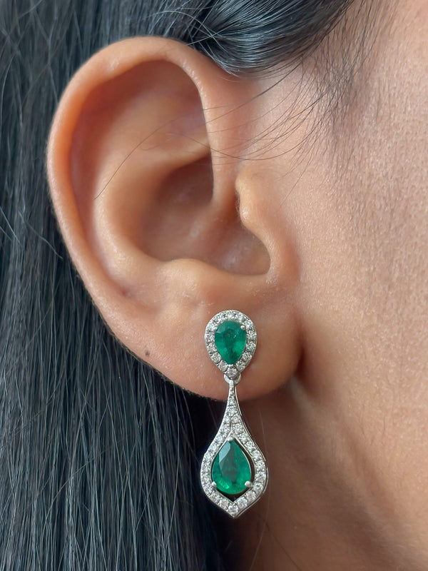 Emerald Diamond Earring