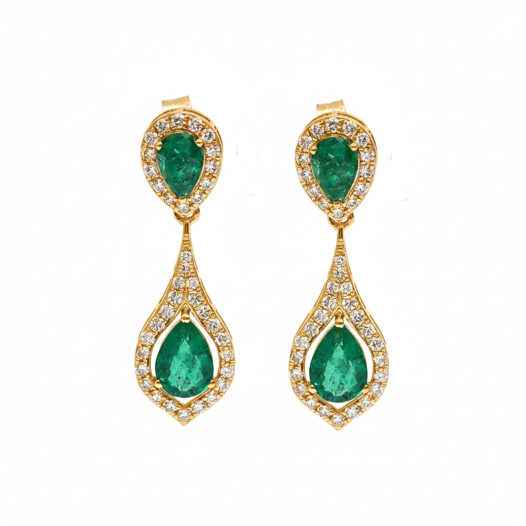 Emerald Diamond Earring
