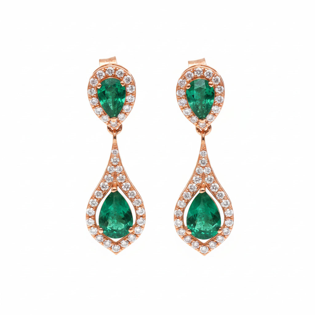 Emerald Diamond Earring