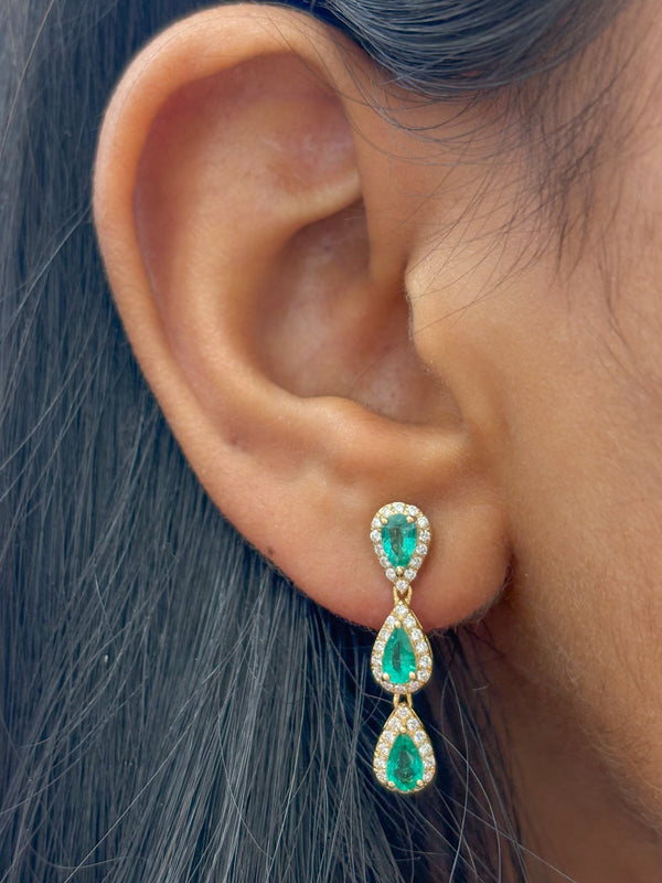 Emerald Diamond Earring