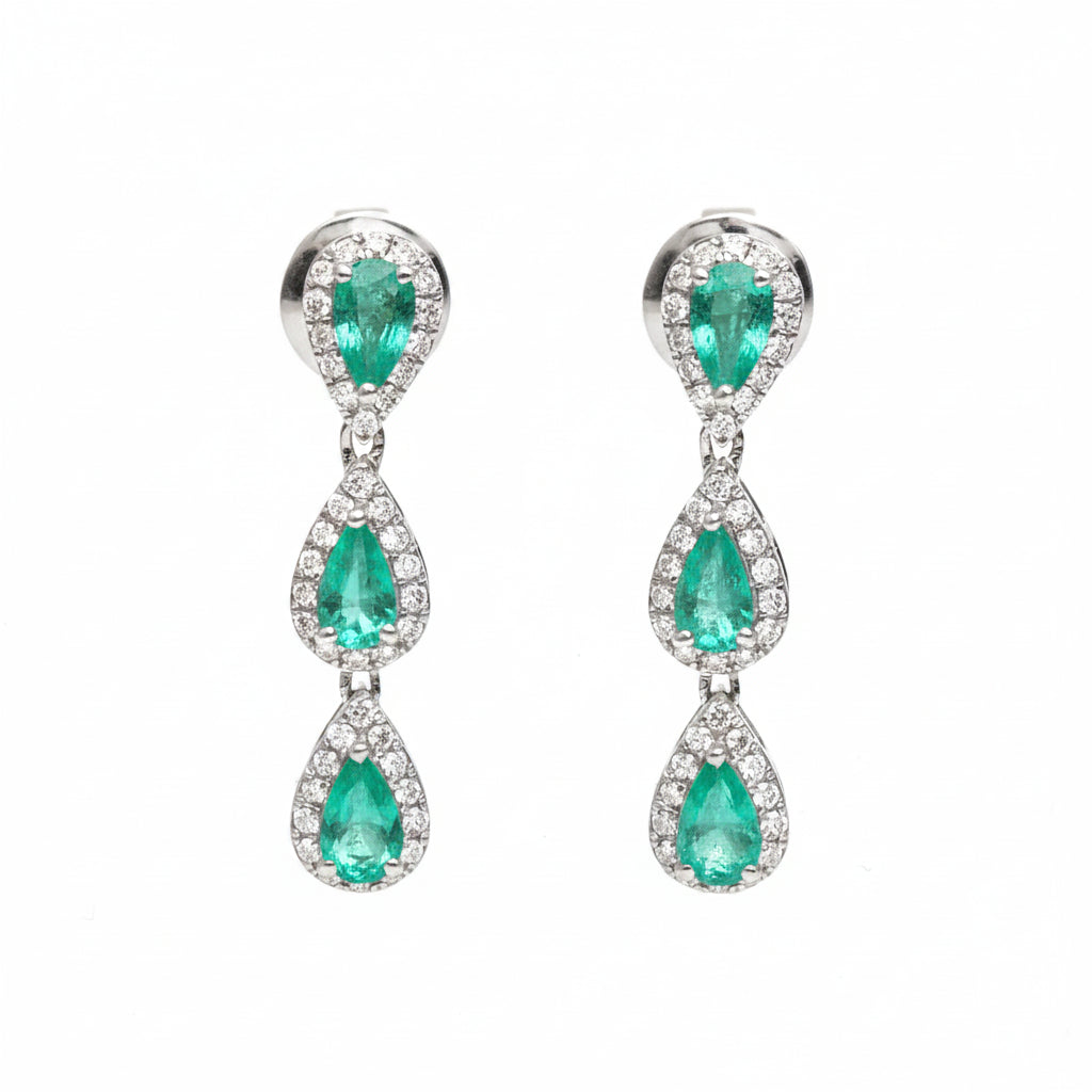 Emerald Diamond Earring