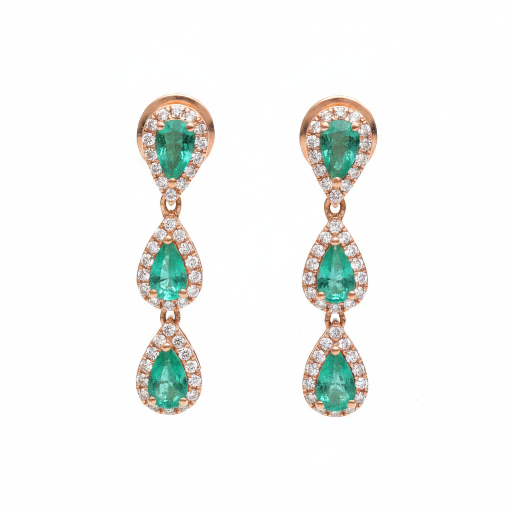 Emerald Diamond Earring