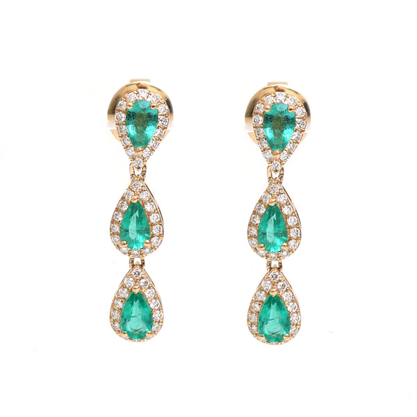 Emerald Diamond Earring