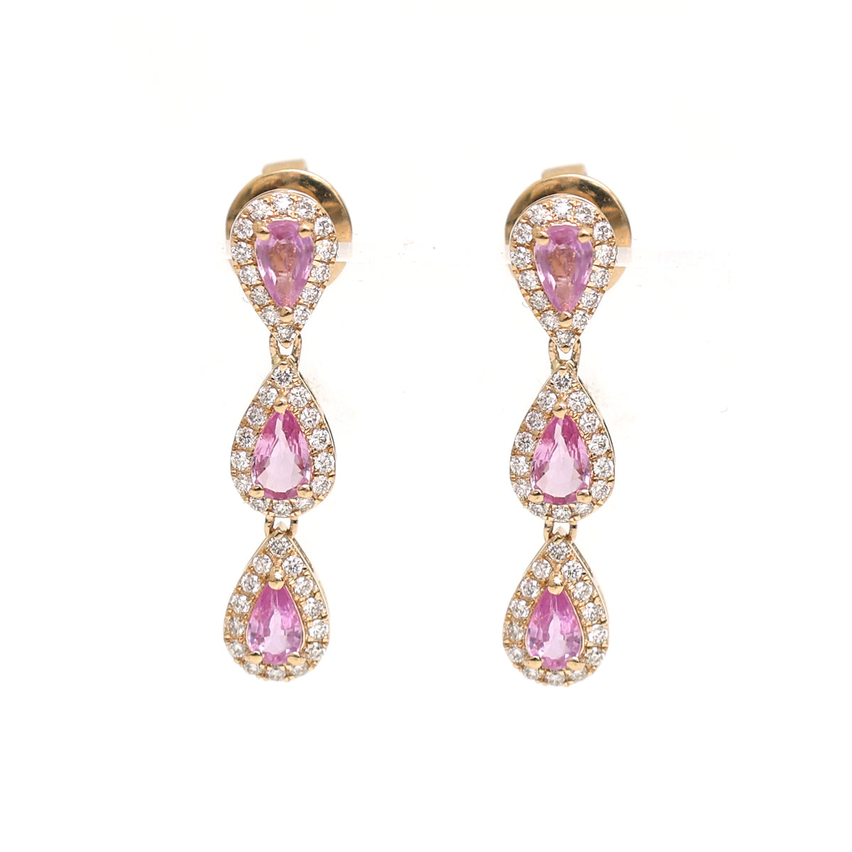 Pink Sapphire Diamond Earring