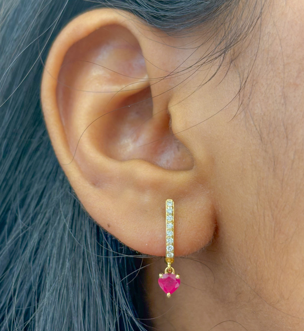 Ruby Diamond Earrings