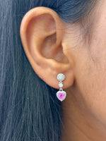 Pink Sapphire Diamond Earrings