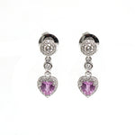 Pink Sapphire Diamond Earrings