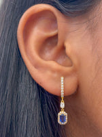 Blue Sapphire Diamond Earrings