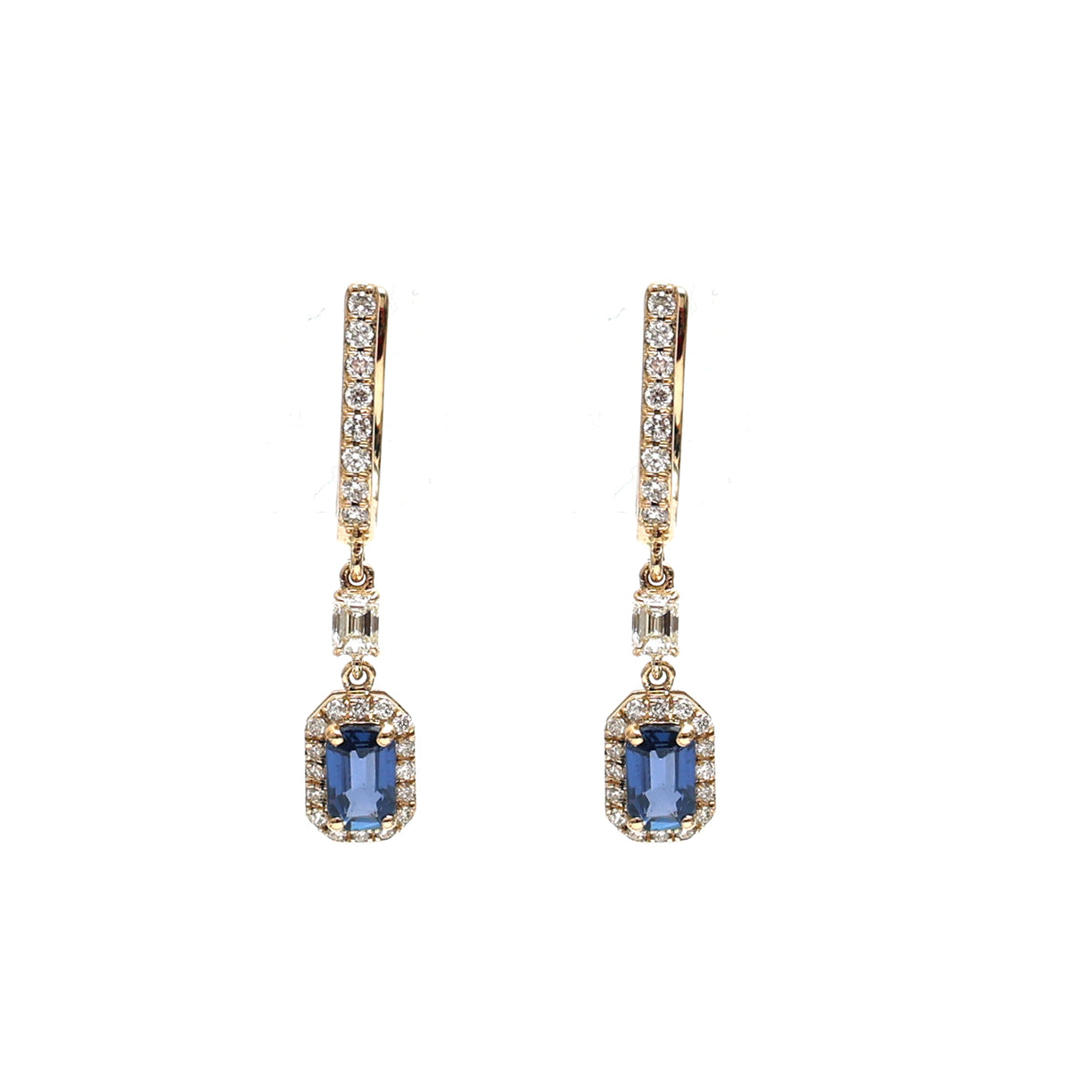 Blue Sapphire Diamond Earrings