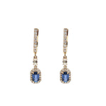 Blue Sapphire Diamond Earrings