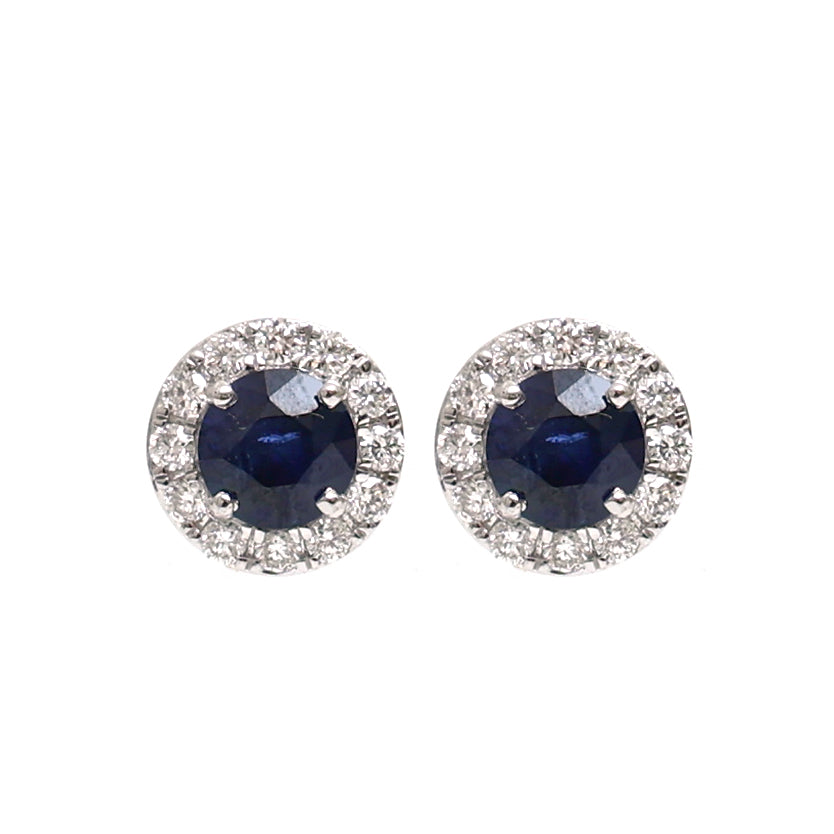Blue Sapphire Diamond Earrings