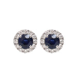 Blue Sapphire Diamond Earrings