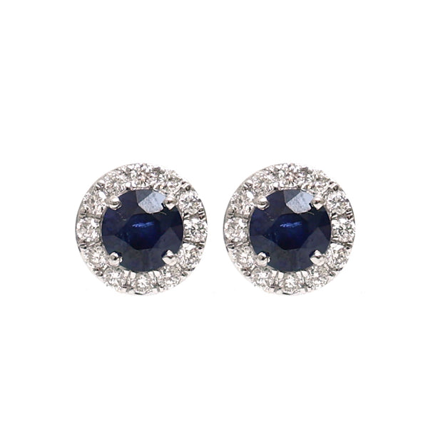 Blue Sapphire Diamond Earrings