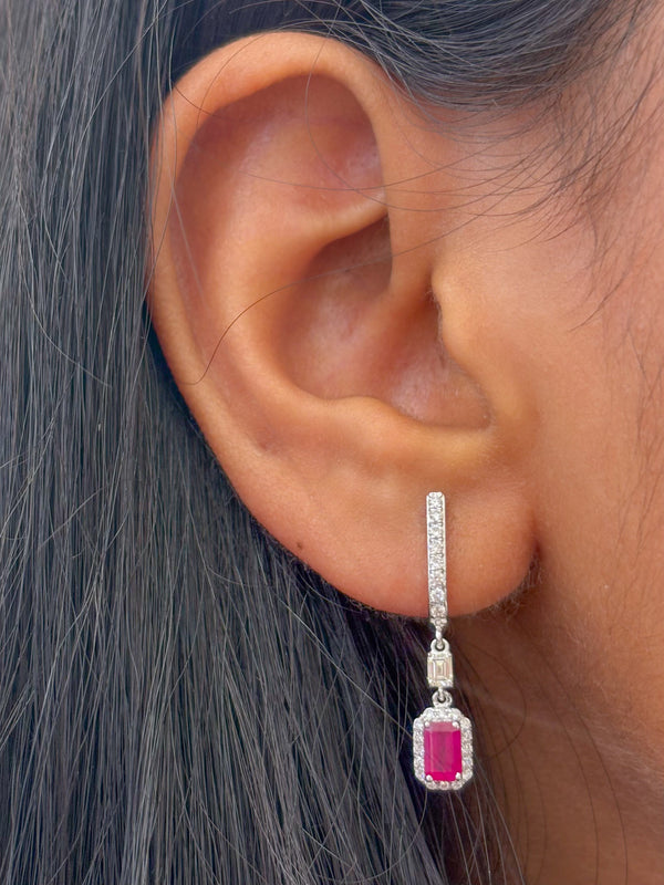Ruby Diamond Earrings