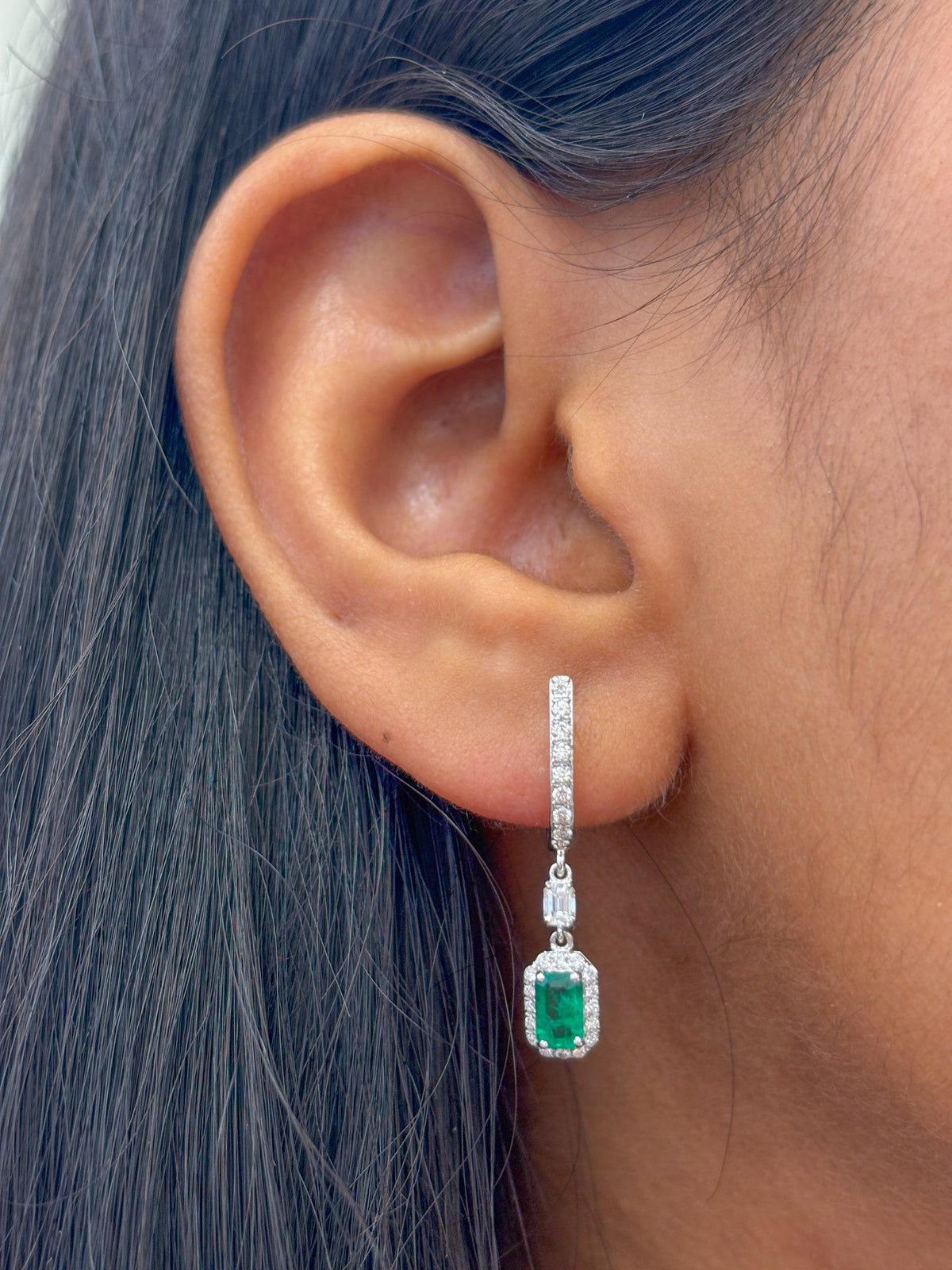 Emerald Diamond Earrings
