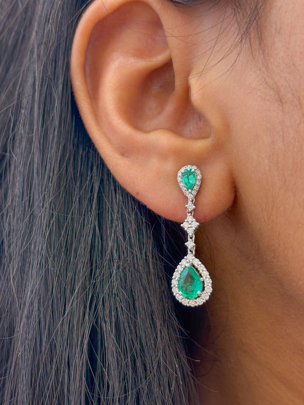 Emerald Diamond Earrings