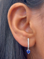 Blue Sapphire Diamond Earrings