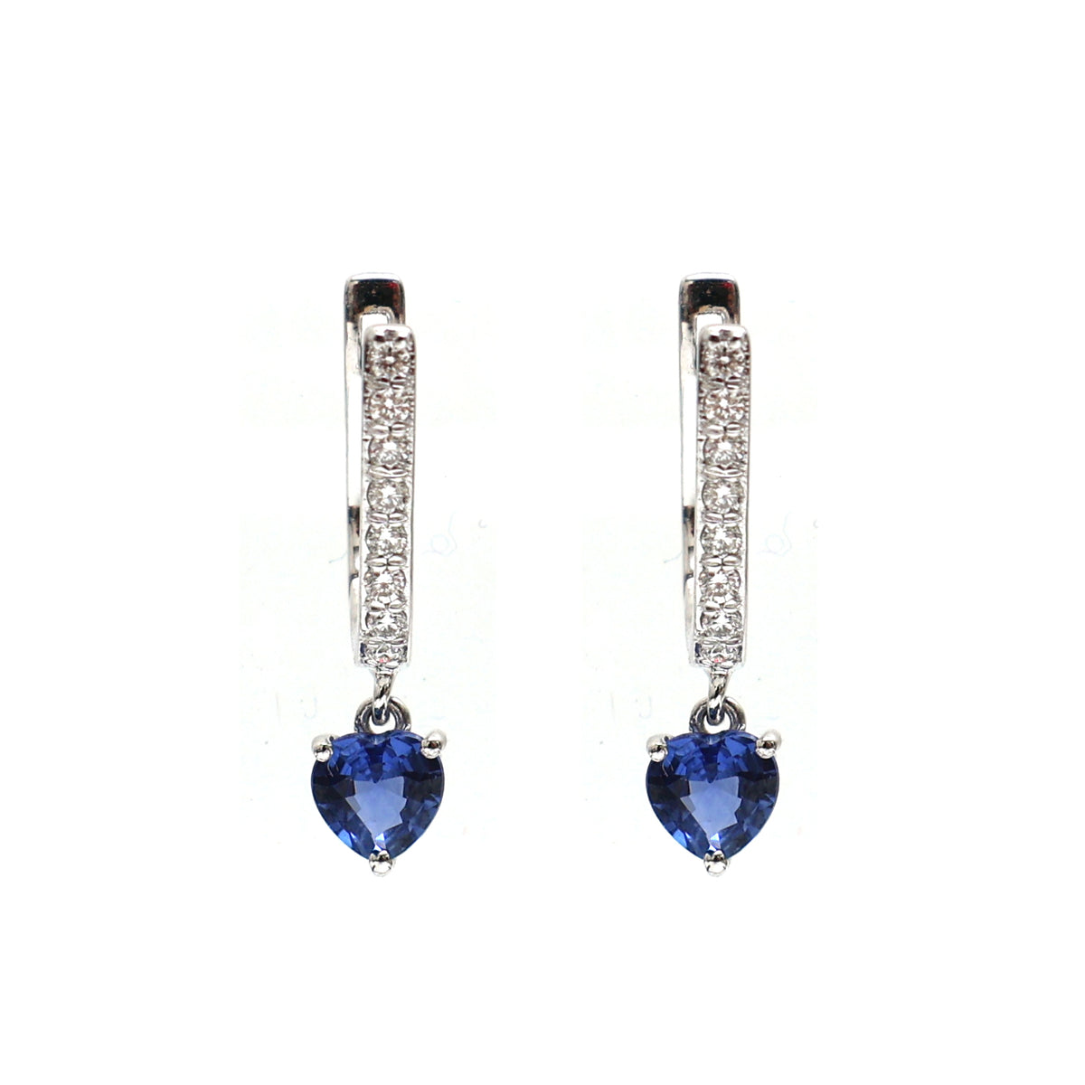 Blue Sapphire Diamond Earrings