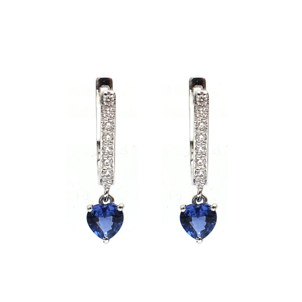 Blue Sapphire Diamond Earrings