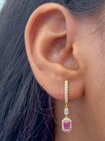 Pink Sapphire Diamond Earrings