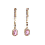 Pink Sapphire Diamond Earrings
