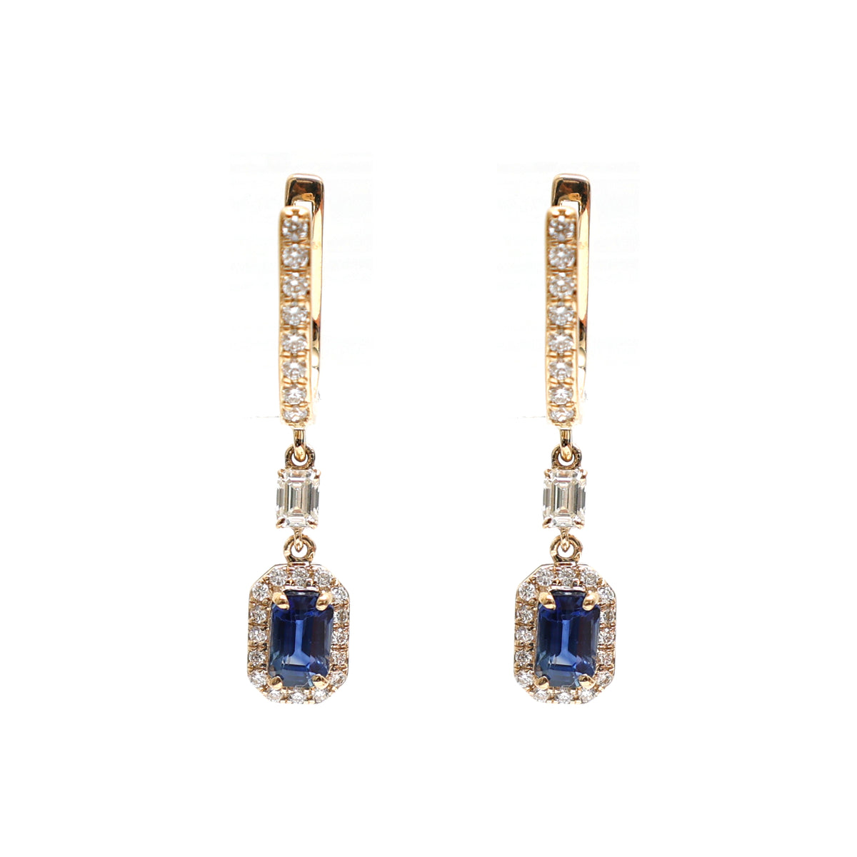Blue Sapphire Diamond Earrings