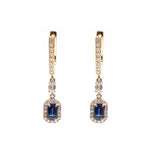 Blue Sapphire Diamond Earrings
