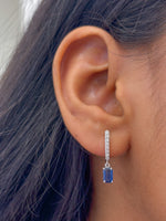 Blue Sapphire Diamond Earrings
