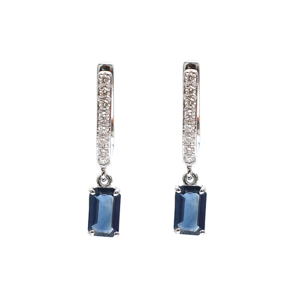 Blue Sapphire Diamond Earrings