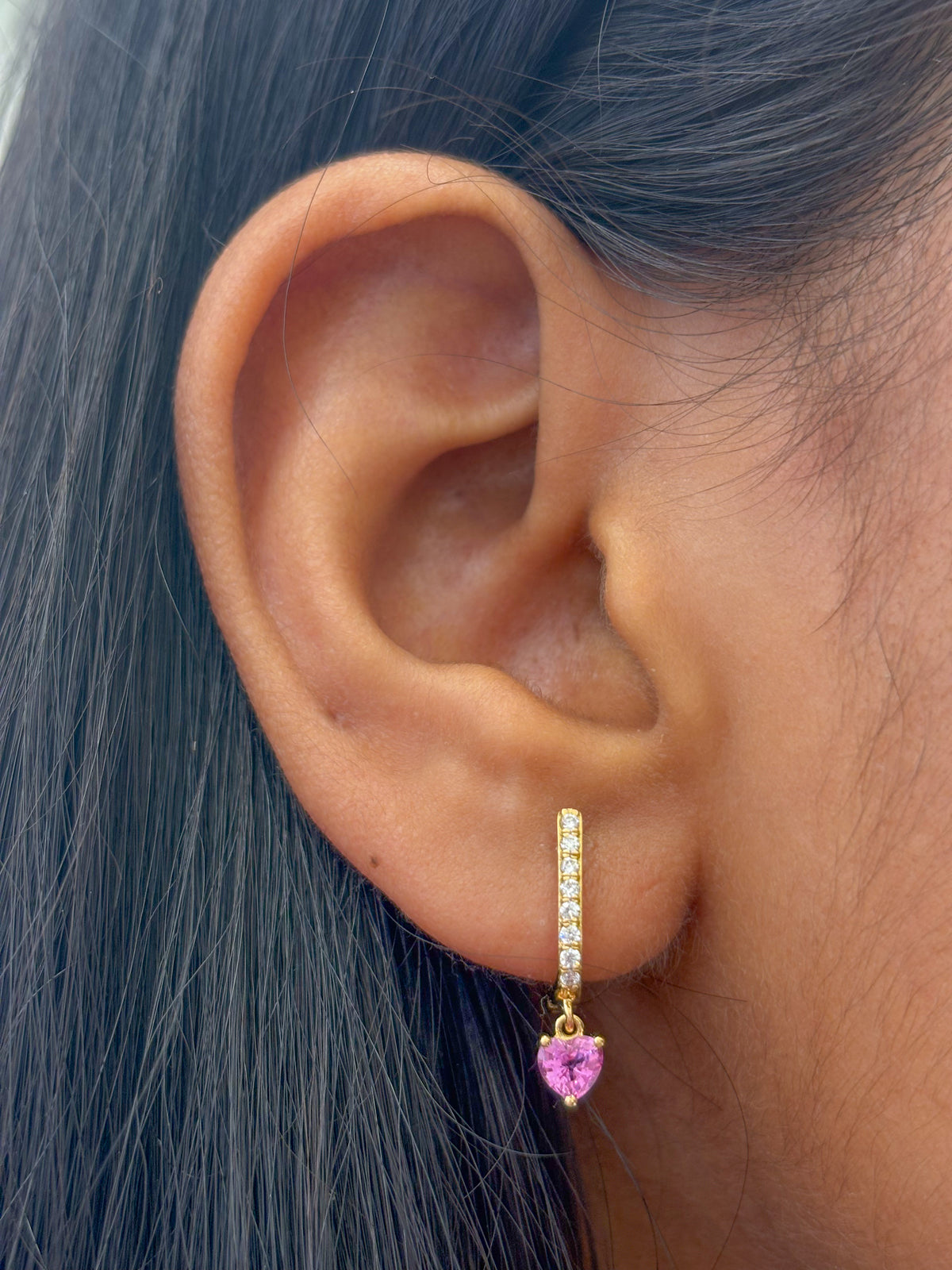 Pink Sapphire Diamond Earrings