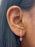 Pink Sapphire Diamond Earrings
