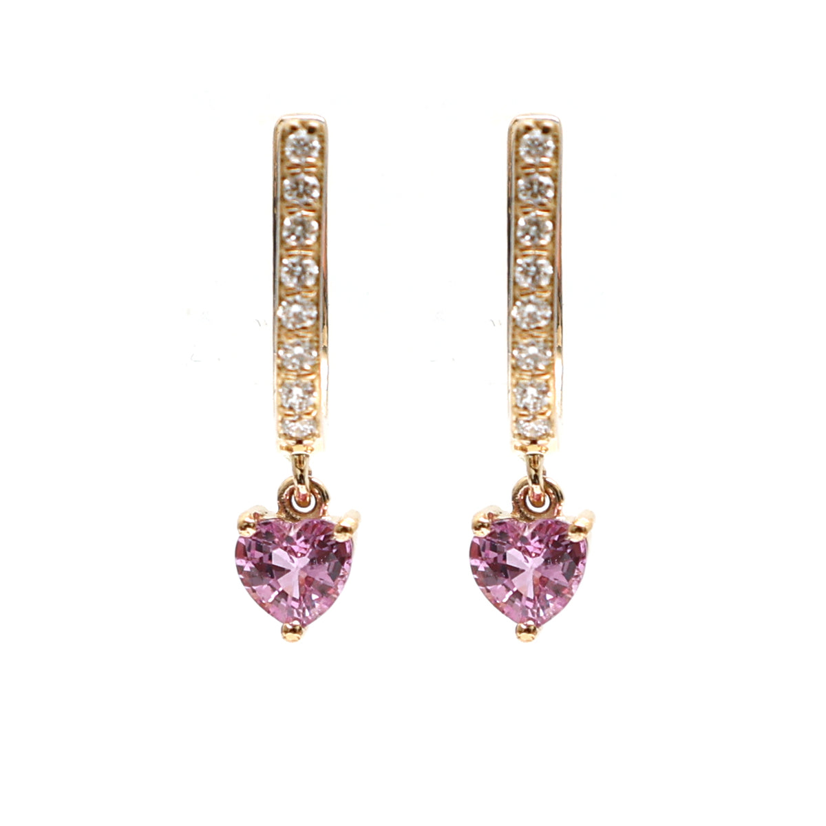 Pink Sapphire Diamond Earrings