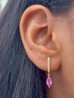 Pink Sapphire Diamond Earrings
