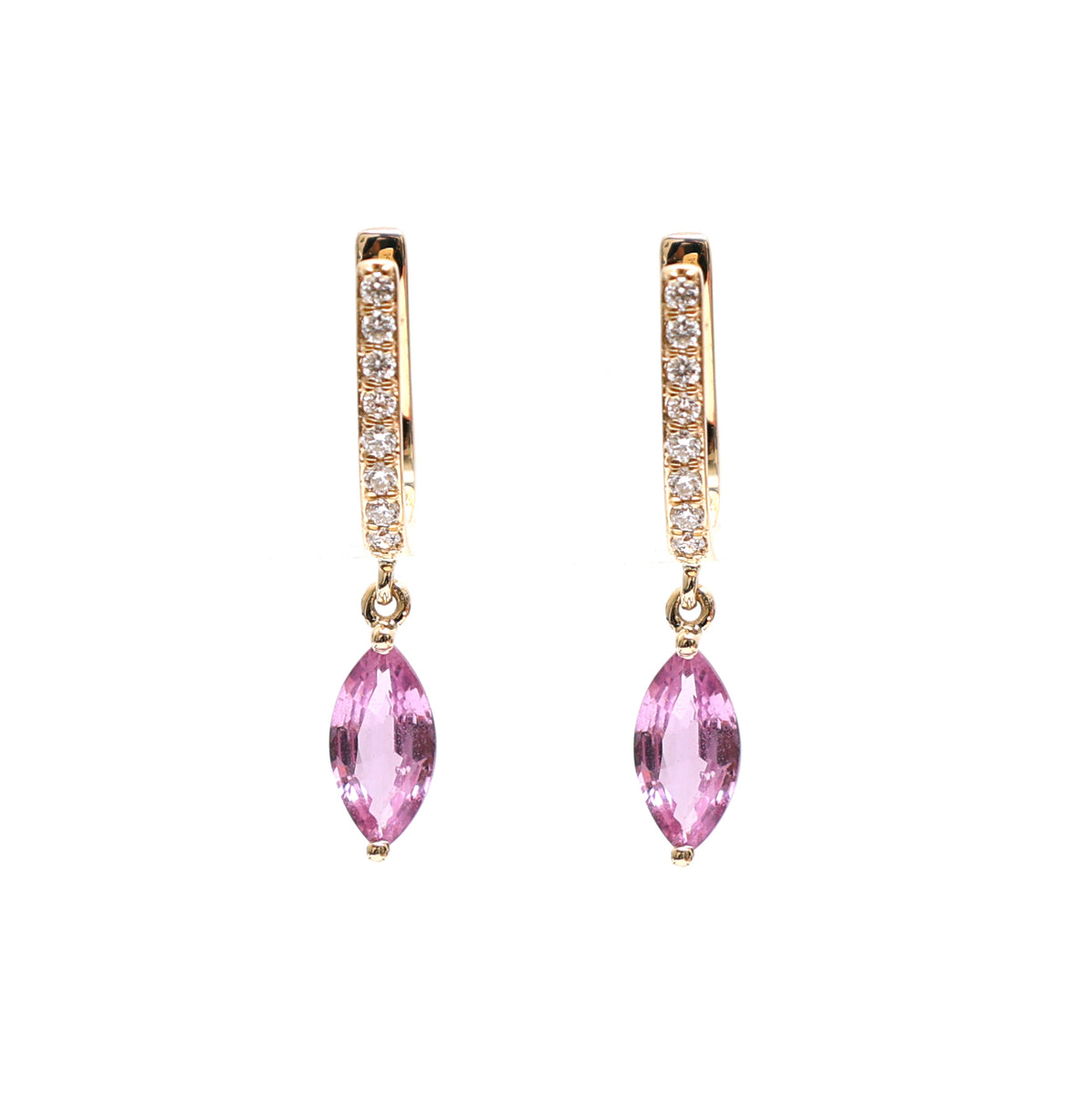 Pink Sapphire Diamond Earrings