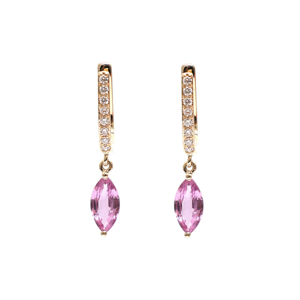 Pink Sapphire Diamond Earrings