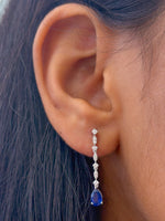 Blue Sapphire Diamond Earrings