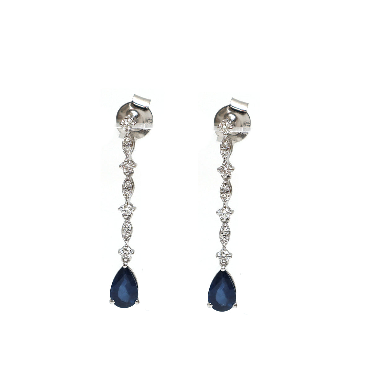 Blue Sapphire Diamond Earrings