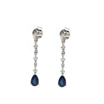 Blue Sapphire Diamond Earrings
