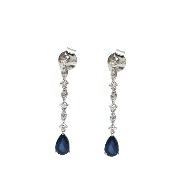 Blue Sapphire Diamond Earrings