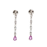 Diamond Pink Sapphire Earrings