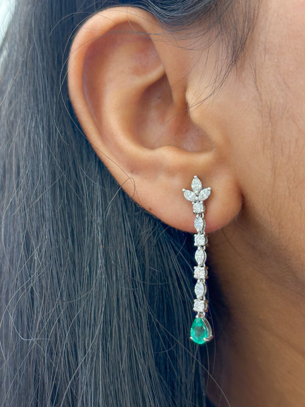 Diamond Emerald Earrings