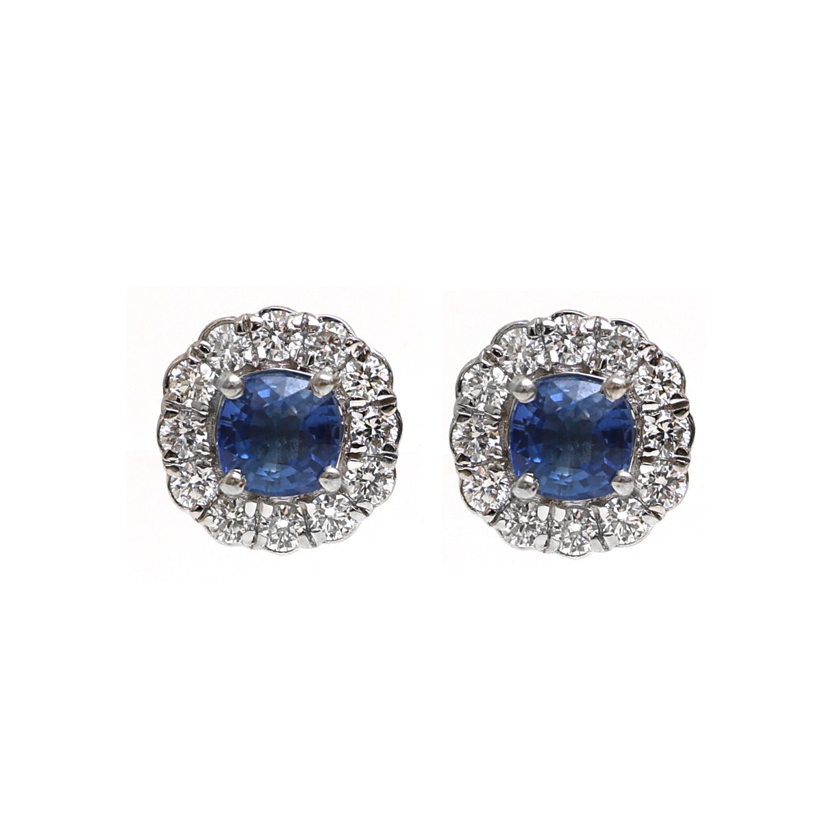 Blue Sapphire Diamond Earrings