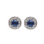 Blue Sapphire Diamond Earrings