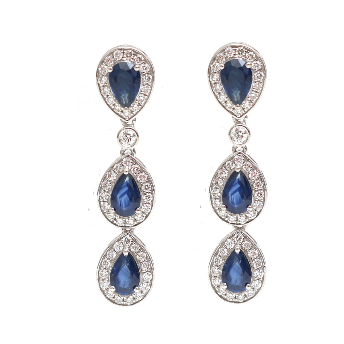Blue Sapphire Diamond Earrings