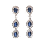 Blue Sapphire Diamond Earrings