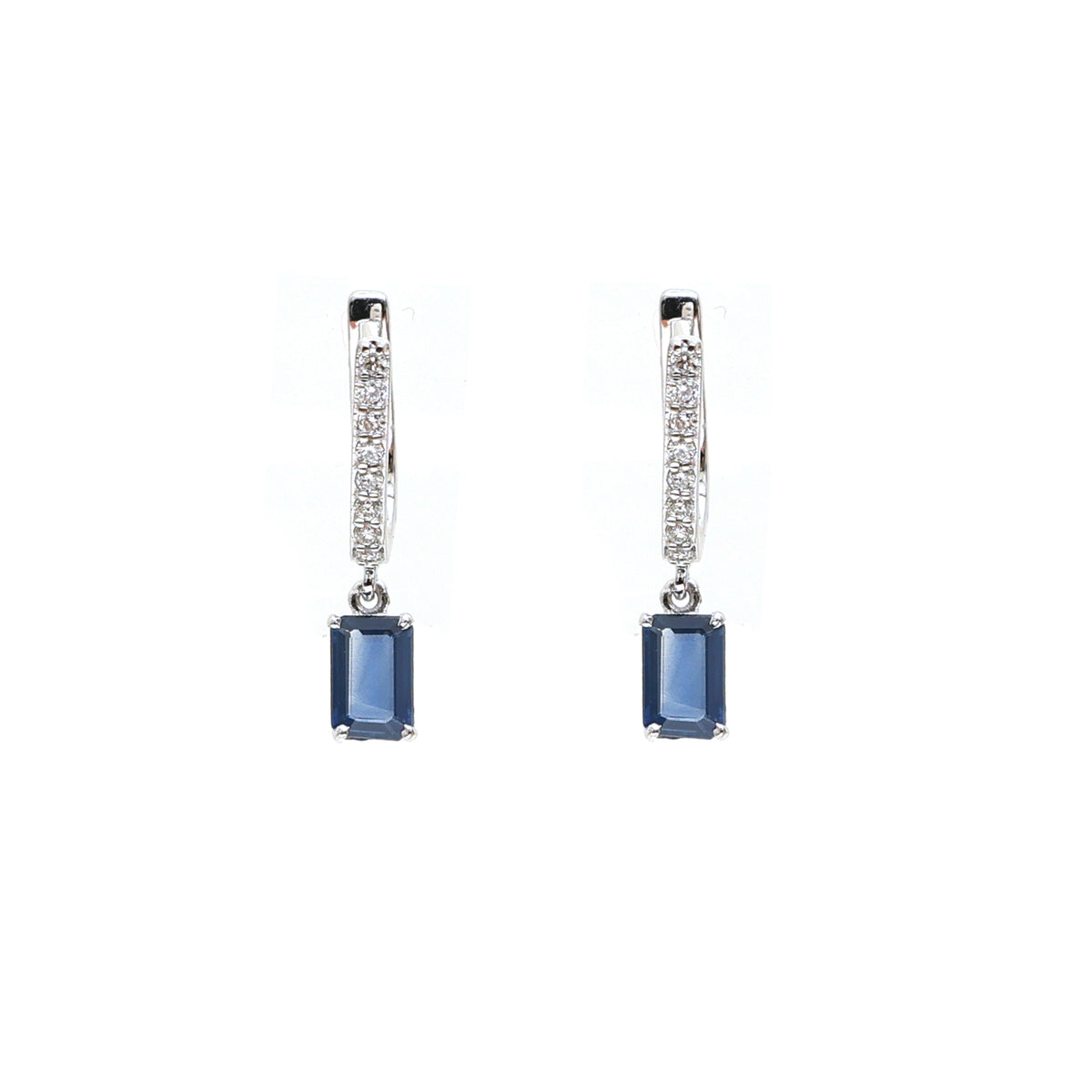 Blue Sapphire Diamond Earrings